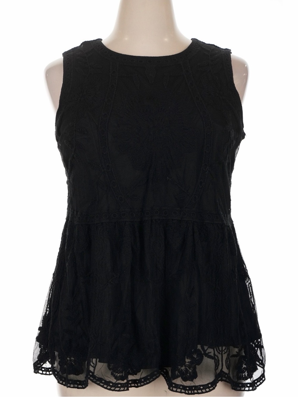 Lane Bryant Black Lace Peplum Tunic